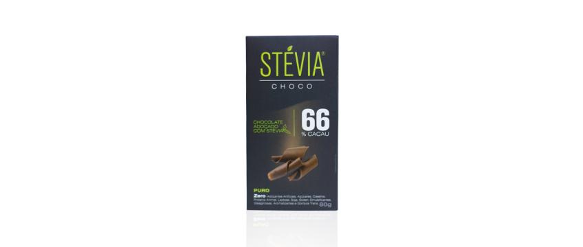 Choco stévia 66%