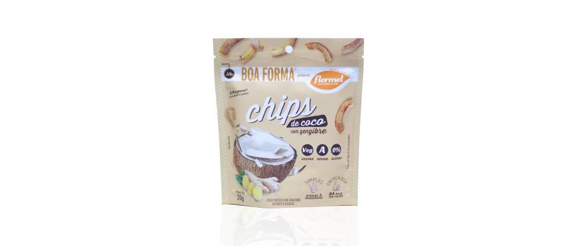 Chips de coco com gengibre